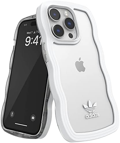 adidas Flip Case dizajniran za iPhone 14 Pro | Shockproof zaštita od pada / kompatibilno sa bežičnim punjenjem / 6.1 Inch crno/bijela futrola za knjižicu sa tri trake | zaštitni originalni poklopac za mobilni telefon