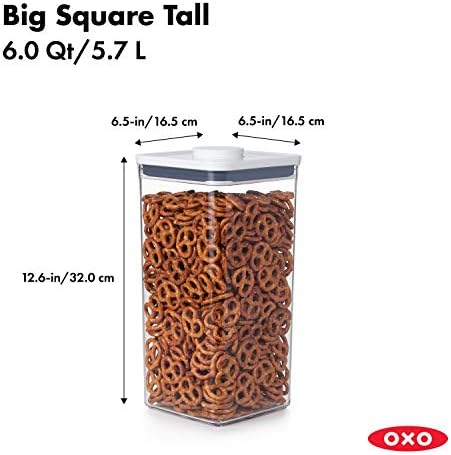 OXO Dobro koštac 6 komad veliki kanister Set sa mjerice, 4.4 qt svaki, Bijelo & Dobro koštac POP kontejner-hermetički