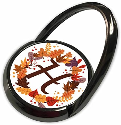 3drose jesen listovi vijenca monogram h smeđi početni - telefonski prstenovi