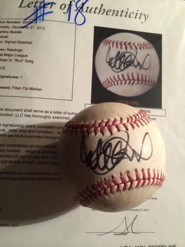 Ichiro Suzuki potpisao igru ​​Rabljeni bejzbol - 100. HR Igra-Milestone Ichiro-JSA / MLB - MLB autogradna igra Rabljeni baseball