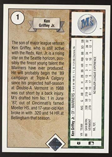 1989. Gornja paluba 1 Ken Griffey Jr. Nm +++ RC Rookie Seattle Mariners Baseball