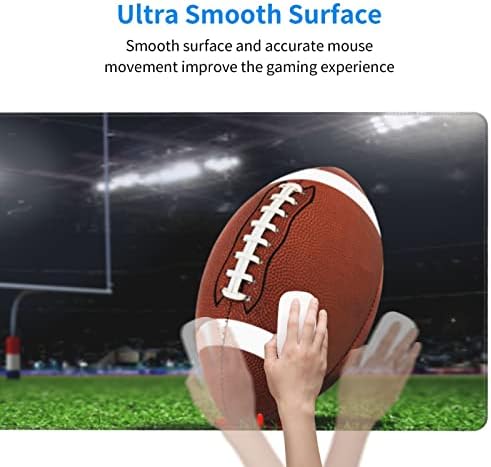 Američki nogomet tiskao Extralarge Gaming Mouse Pad 15.8x29.5inch neklizajući gumeni baza vodootporna laptop