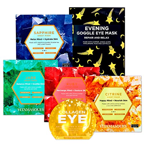 Vitamasques face & amp; Maska za oči Bundle-veganski kolageni jastučići za oči, maska za lice od dragog