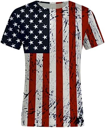 XXBR MENS vojnički kratki rukovi Patriotska američka zastava mišića Slim Fit Tee vrhova Dan nezavisnosti Ljetna majica