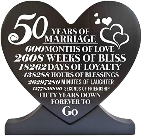 50. godišnjica crnog drveta ploča, poklon drva srce, rustikalno srce od drveta, 50 godina brak, 50 godina zajedno kao suprug i supruga, 50 godina zauvijek za gol