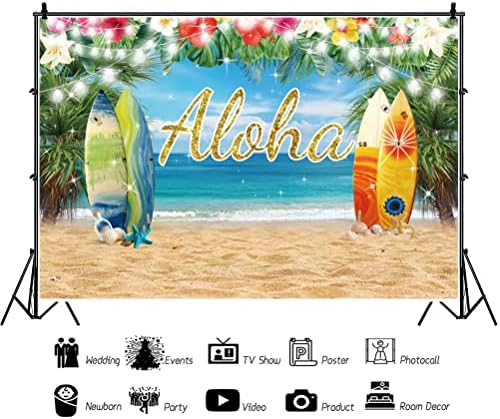 Aloha pozadina 10x8ft tkanina ljetna Havajska plaža tropska pozadina za rođendansku zabavu Luau fotografija
