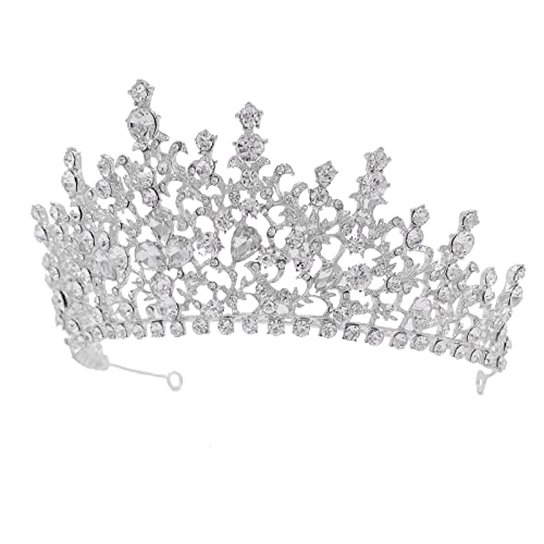MR Metal Crown for Women Silver, Rhinestone Wedding Tiaras and Crowns Crystal Bridal Tiara Prom Pageant