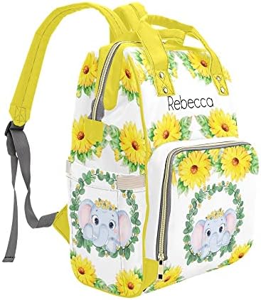 Leža za suncokret slephantne torbe ruksak personalizirani običaj s imenom sestrinske torbe za bebe za MOM poklone
