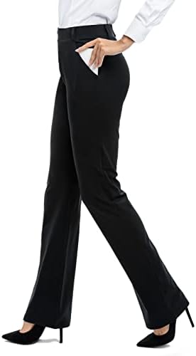 Ženske joge haljine sa 4 džepova, 29 / 31 / 33 / 35 crna radna hlače Poslovna ležerna, bootcut Stretch Lake za žene