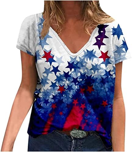 Košulje od 4. jula za žene Ljeto Ležerne prilike za neovisnost Odštampane T Određene Vruće Vreće Udobne