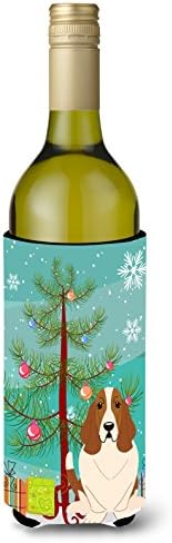 Caroline's bysures BB4146Literk sretan božićni basset gonič boce vina Hugger, bočice hladnije rukava za
