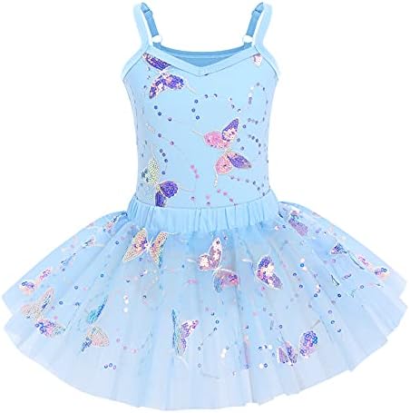OdaSDdo balet Leotard sa Tutu suknjom za djevojke ples gimnastika Camisole Bodysuit Sparkly Butterfly Trening Outfit