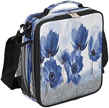 Plava cvjetna izolovana torba za ručak izdržljiva nepropusna kutija za ručak Bento Cooler torba sa uklonjivom