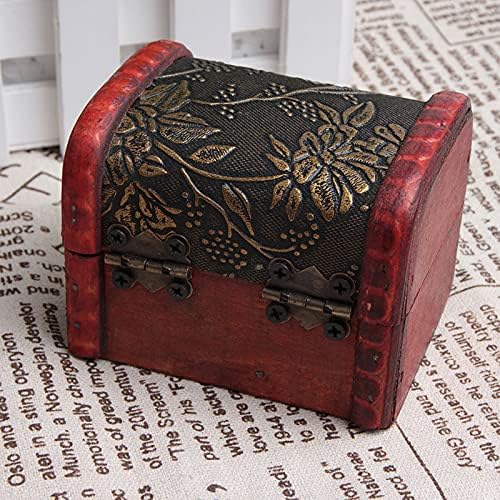Acxico 2kom Vintage drvena dekorativna sitnica mala kutija za čuvanje nakita sanduk za blago