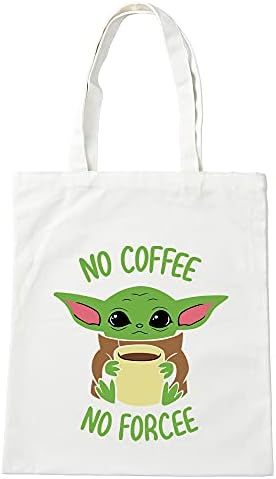 OPTIDOG 2kom Baby Yoda bez kafe bez pamučne platnene torbe,torba preko ramena,ženske torbe za višekratnu