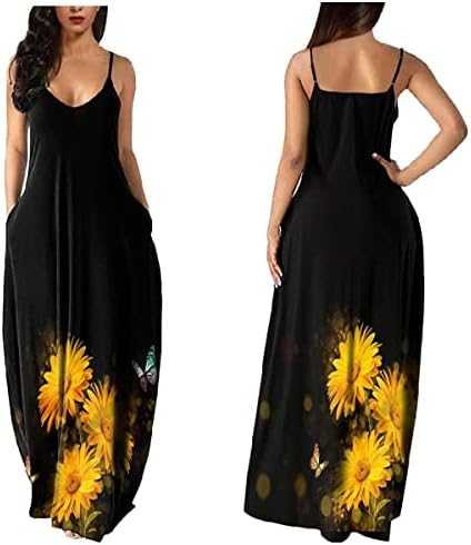 Zonjie Plus Veličina Maxi haljina za žene za žene labava tiskana podesiva afrička haljina za plažu sa džepovima
