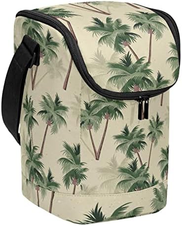 Vrećice za ručak za žene muškarci, izolirani tropski palminski stablik obrazac retro ručak torba torba sa