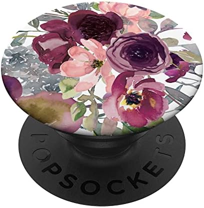 Cvjetni tamno ljubičasti sa slatkim ružičastim cvjetnim cvjetovima Popsockets zavariv popgrip