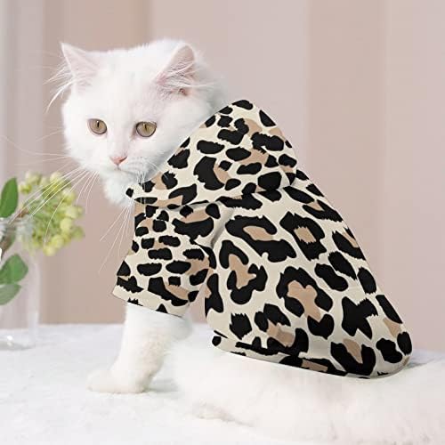 Leopard uzorak mačka jednodijelna košulja trendi kostim za pse sa poklopcem za kućne ljubimce