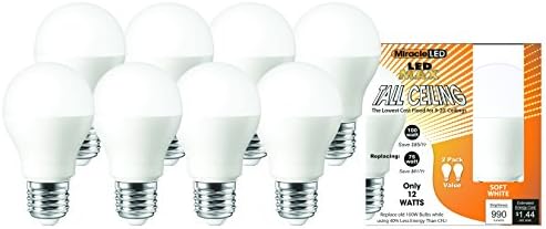 Miracle LED Širokokutno žuto svjetlo za bube-zamjenjuje vanjsku sijalicu od 60W - A19 za trijem i terasu-pakovanje od 8