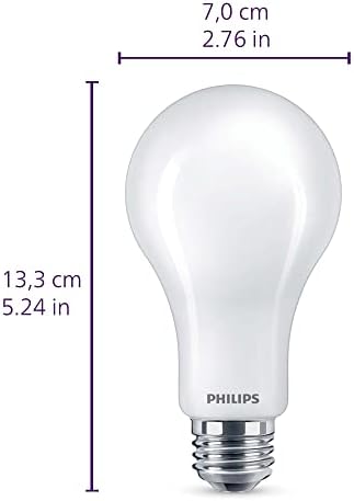 Philips LED Ultra Definition zatamnjivanje bez treperenja, tehnologija udobnosti očiju, Daylight 5000k A21 sijalica od matiranog stakla, 1100 lumena, 11W=75W, E26 baza, naslov 20 certificiran, 2 pakovanja