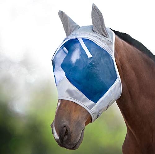 Harrison Howard CareMaster konjska muva maska pola lica sa ušima srebro / ljubičasto Retro XL Extra Full