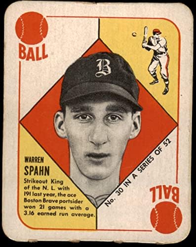1951. TOPPS 30 Warren Spahn Boston Braves Ex / MT Hrabre