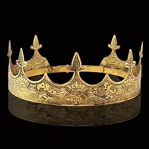 Crown Hair Jewelry Royal King Diadem Men Metal Big Tiaras Za Vjenčanje, Rođendan, Maturu, Izbor, Festivalsku Zabavu