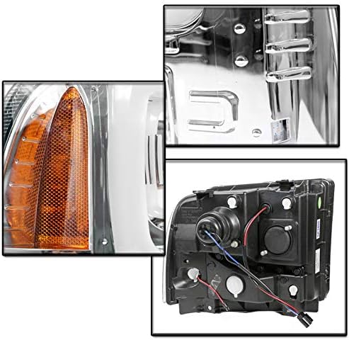 ZMAUTOPARTS LED Hromirani projektor farovi lampe w / 6.25 Bijela LED DRL za 2005-2007 Ford F250 F350 F450 F550 Superduty