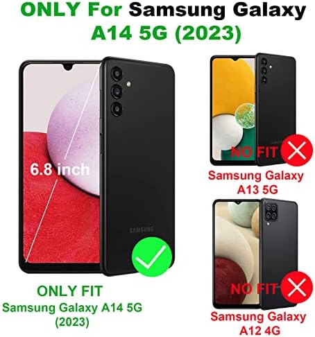 Galaxy A14 5G futrola, Samsung A14 5G futrola sa zaštitnikom zaslona [2 Pack], [Vojna ocjena] 16ft. Ispitivani