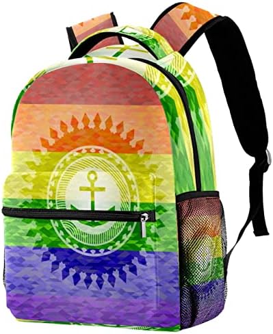 Ikona sidra na mozaik LGBT ruksake zastava Boja Boys Girls School Book torba Travel Hiking Camping Daypack