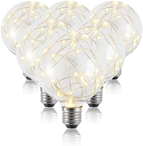 G95 Edison sijalice LED bakarna žica dekorativna lampa za osvetljenje 3W E26 baza toplo bela 2700k LED Globus Fairy sijalica za Božić, kafiće, praznike, AC85-265V, pakovanje od 6