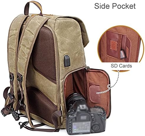 SJYDQ Fotografija Retro vodootporni Batik platneni ruksak W USB port Fit 15.6inch laptop muške torbe za