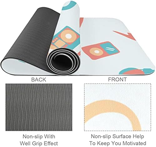 Siebzeh Pastel Music Head Phone pozadina Premium Thick Yoga Mat Eco Friendly Rubber Health & amp; fitnes