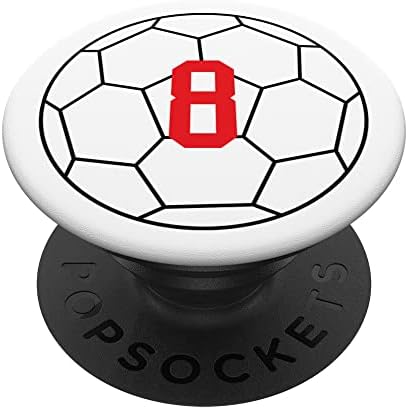 Broj 8 crvena nogometna lopta broj 8 Popsockets zamjenjivi popgrip