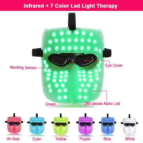 LED face Mâsk Light Therapy / 7 boja Skin Rejuvenation Therapy LED Photon Mâsk infracrveno svjetlo za njegu