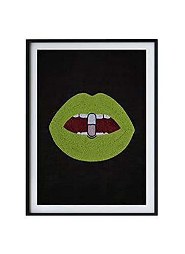 Amore Beaute Black posteljina zelena tableta od hlađenja Pop Art UnfEd, ručna zrna zidna umjetnost za kućni dekor