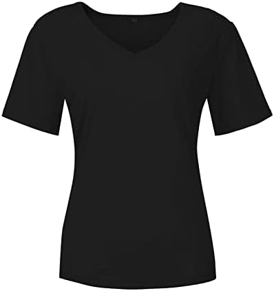 Granch Top Žene Ljeto Jesen Kratki rukav Odjeća Trendy V izrez Pamučna bluza majica za dame sa džepovima 38