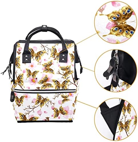 Guerotkr Travel Backpack, Bager za peleni, Backpack Pelenerine, Cvjetni uzorak Zlatni leptiri