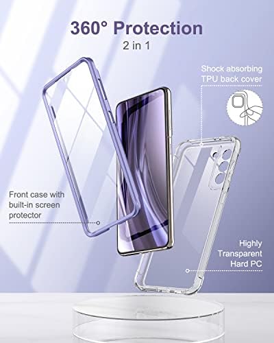 Surtiv Clearx For Samsung Galaxy S21 5g, [Ugrađen na ekranu zaštitnici] [Zaštita objektiva kamere] Potpuna