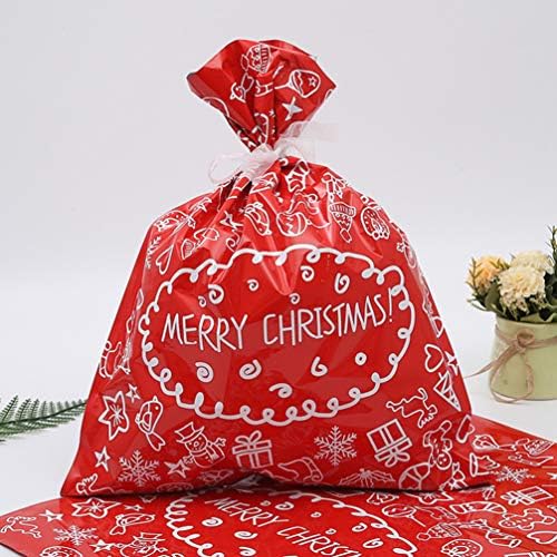 Cabilock 5kom Božić bombona vezice vreće Božić Snack biskvit Pekara torbe Red Holiday Treat Packaging Pouches