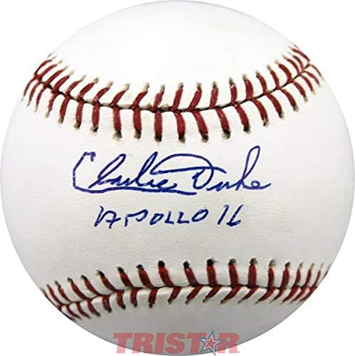 Charles vojvozi autografirao je glavnu ligu bejzbol upisala Apolon 16 - autogramirani fakultetski baseball