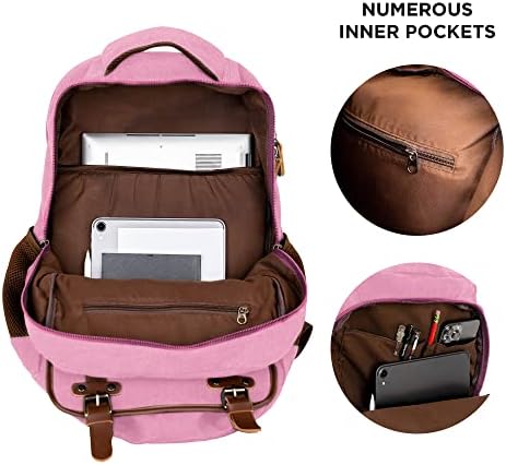 Ama Dablam Canvas laptop ruksak za fakultetski rad & putovanje, mnogo džepova | 17in rukav | vodootporan | izdržljiv