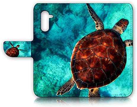 za Samsung Galaxy Note 10, dizajniran poklopac kućišta telefona sa preklopnim novčanikom, A21665 Turtle u moru