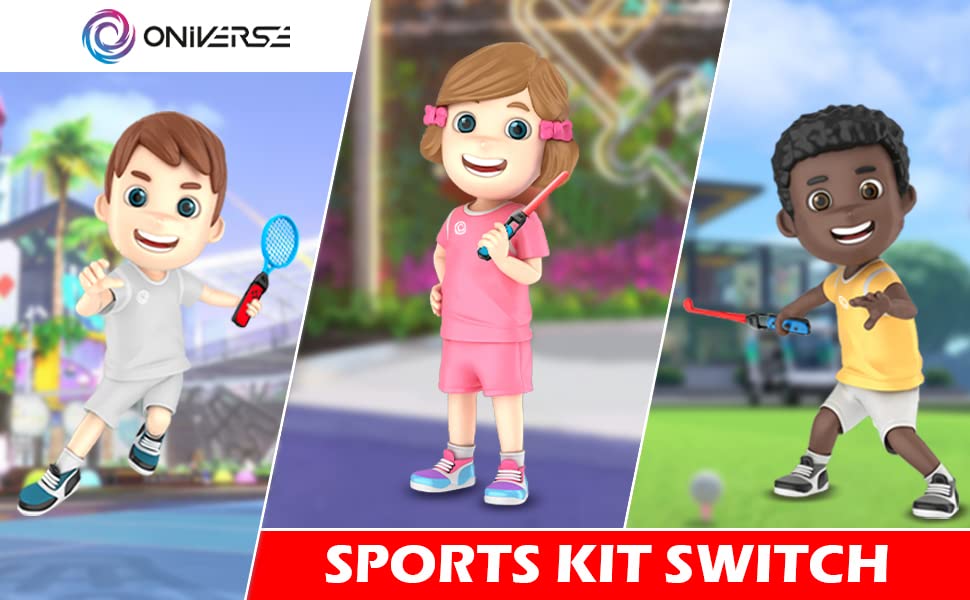 Oniverse [12in1] Sportski dodaci Paket - Porodični dodaci Komplet za Nintendo Prekidač sportova sa teniskim