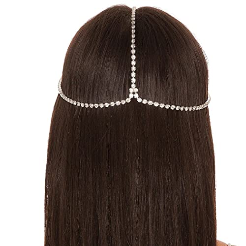 JEAIRTS Rhinestone glava lanac čelo Bridal Hair Pieces Crystal vjenčanje Headpiece nakit Halloween Prom
