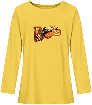 Prevelizirani puloveri na dugim rukavima za žene Trendy Halloween tanka udobnost Pulover grafika toplih posada za žene žuta