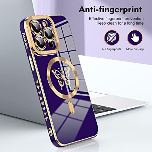 OMIO magnetska futrola za iPhone 14 Pro Max kompatibilan sa magsafe, luksuzno slatko ploča bočni rub mali