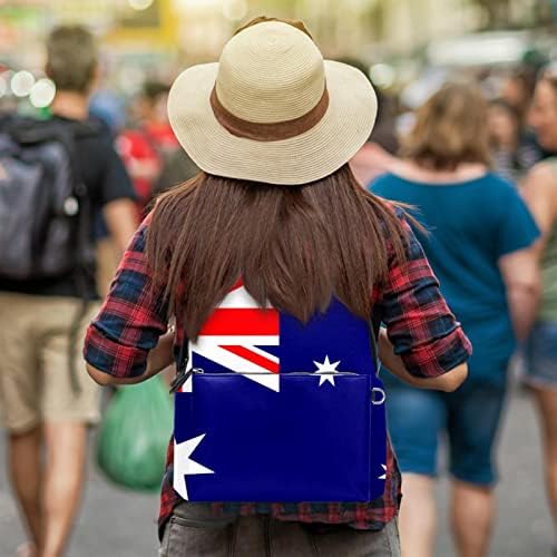 Tbouobt kožni putnički ruksak lagani laptop ležerni ruksak za žene muškarci, australijska savezna zastava