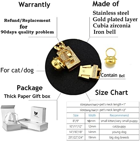18K zlatni ovratnik za pse 12mm metalni nehrđajući čelik sa kubiskom cirkonijem brave luksuzni trening ovratnik Kubanska veza sa ogrlicama za ogrlice 12 inča